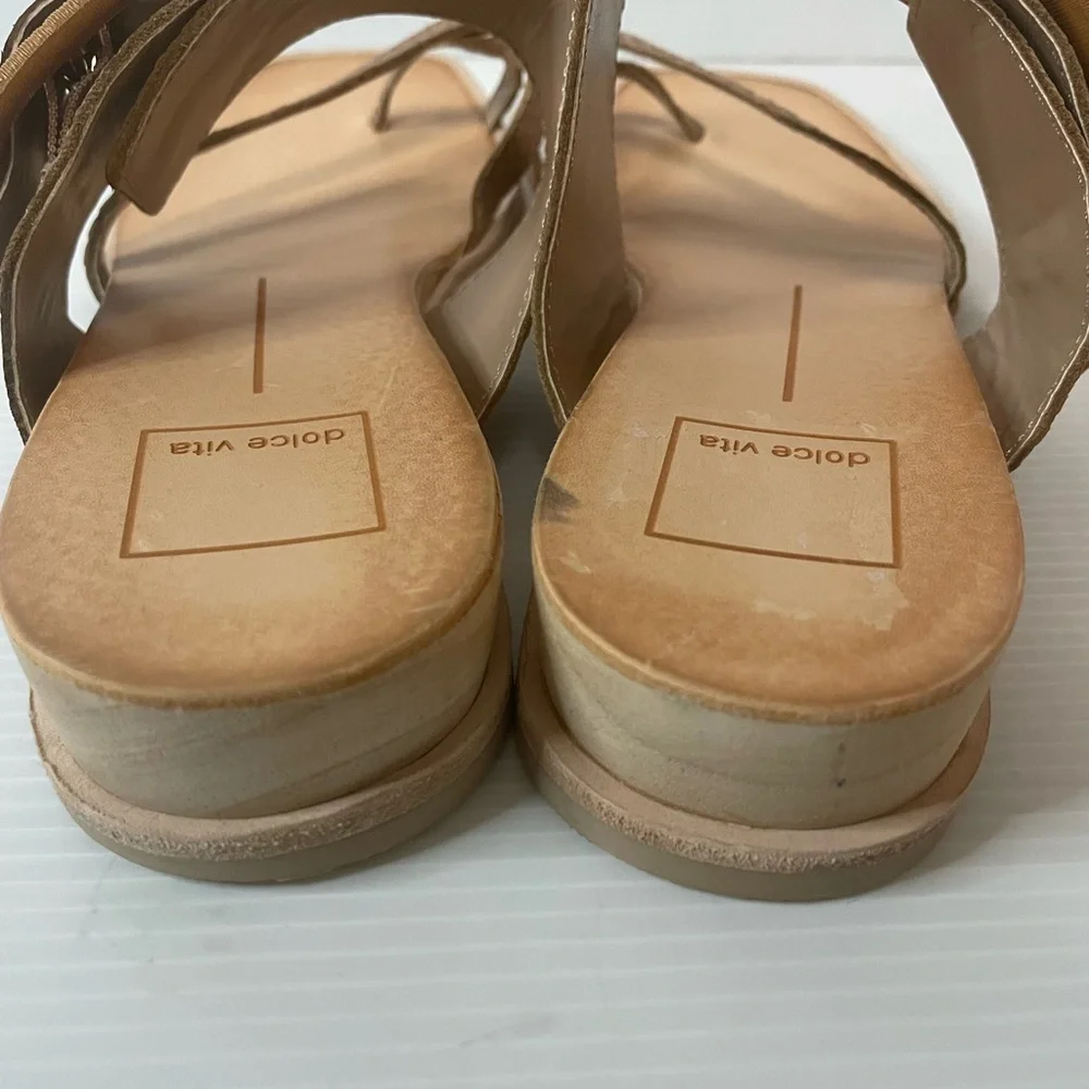 Dolce Vita Perris Cafe Embossed Leather Sandals Size 8